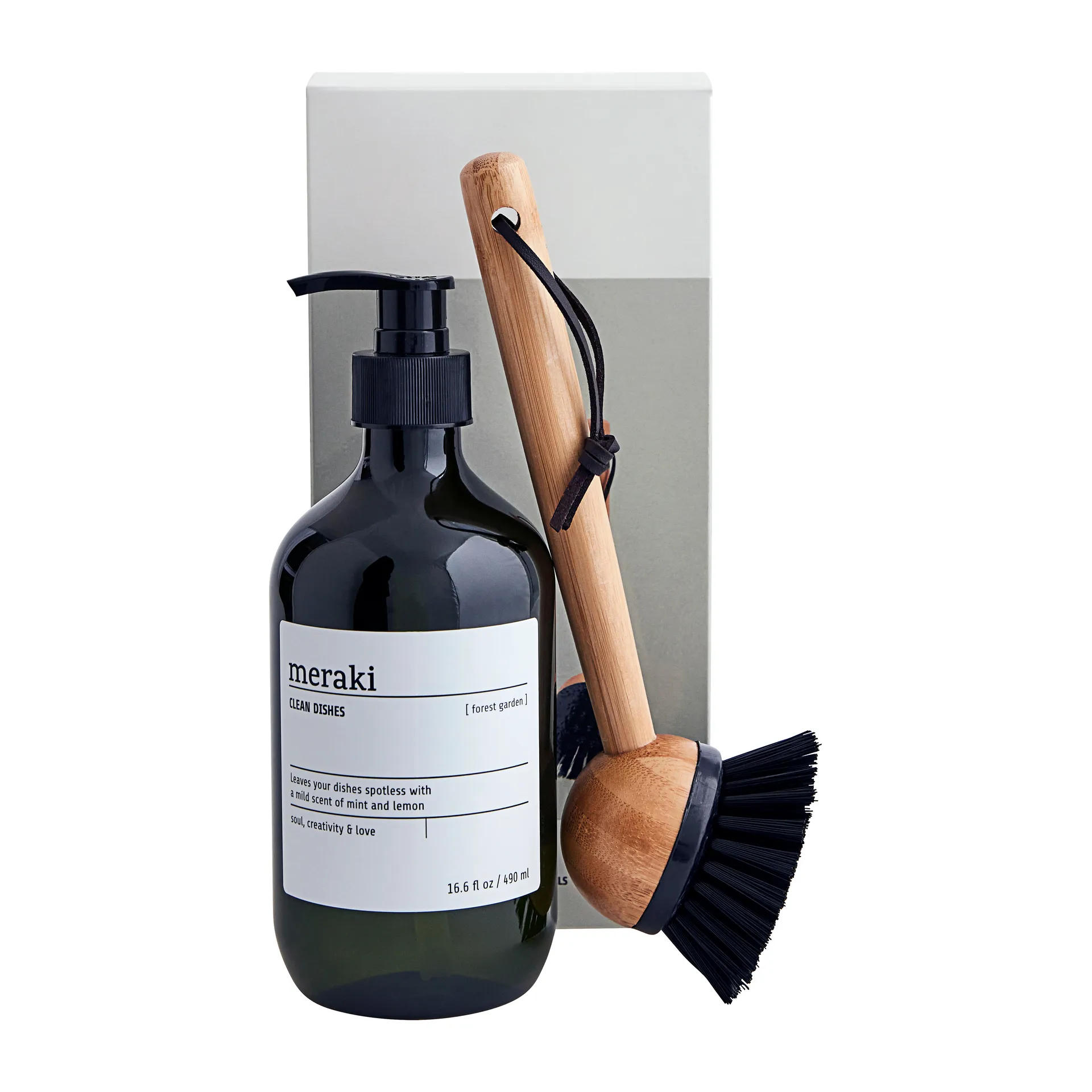 Meraki geschenkset afwasmiddel en afwasborstel, Forest garden Meraki