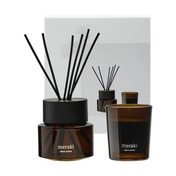 Meraki geschenkset geurstokjes en geurkaars - Silent Amber - Meraki