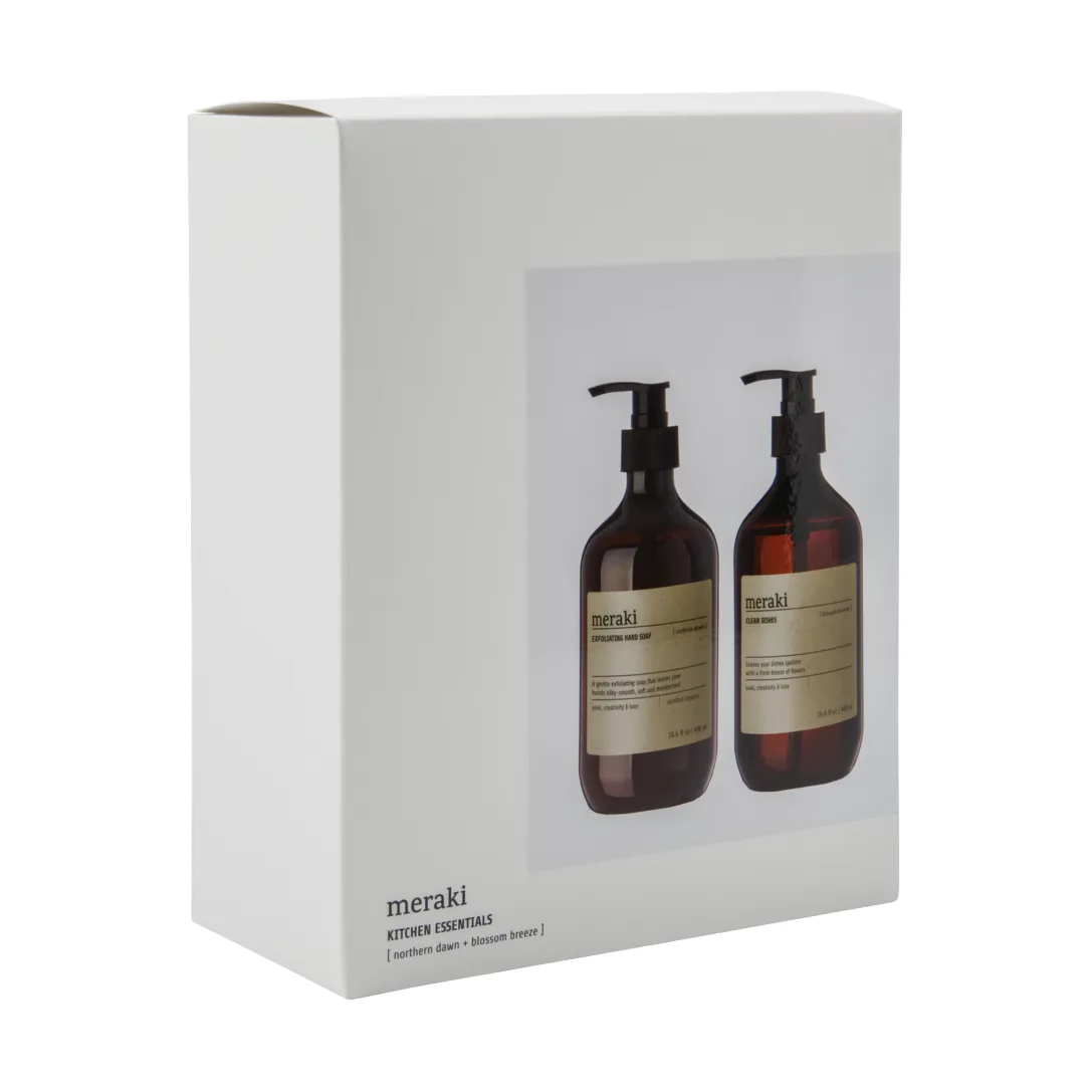 Meraki geschenkset handzeep en afwasmiddel, Exfoliërende Northern star, Blossom breeze Meraki