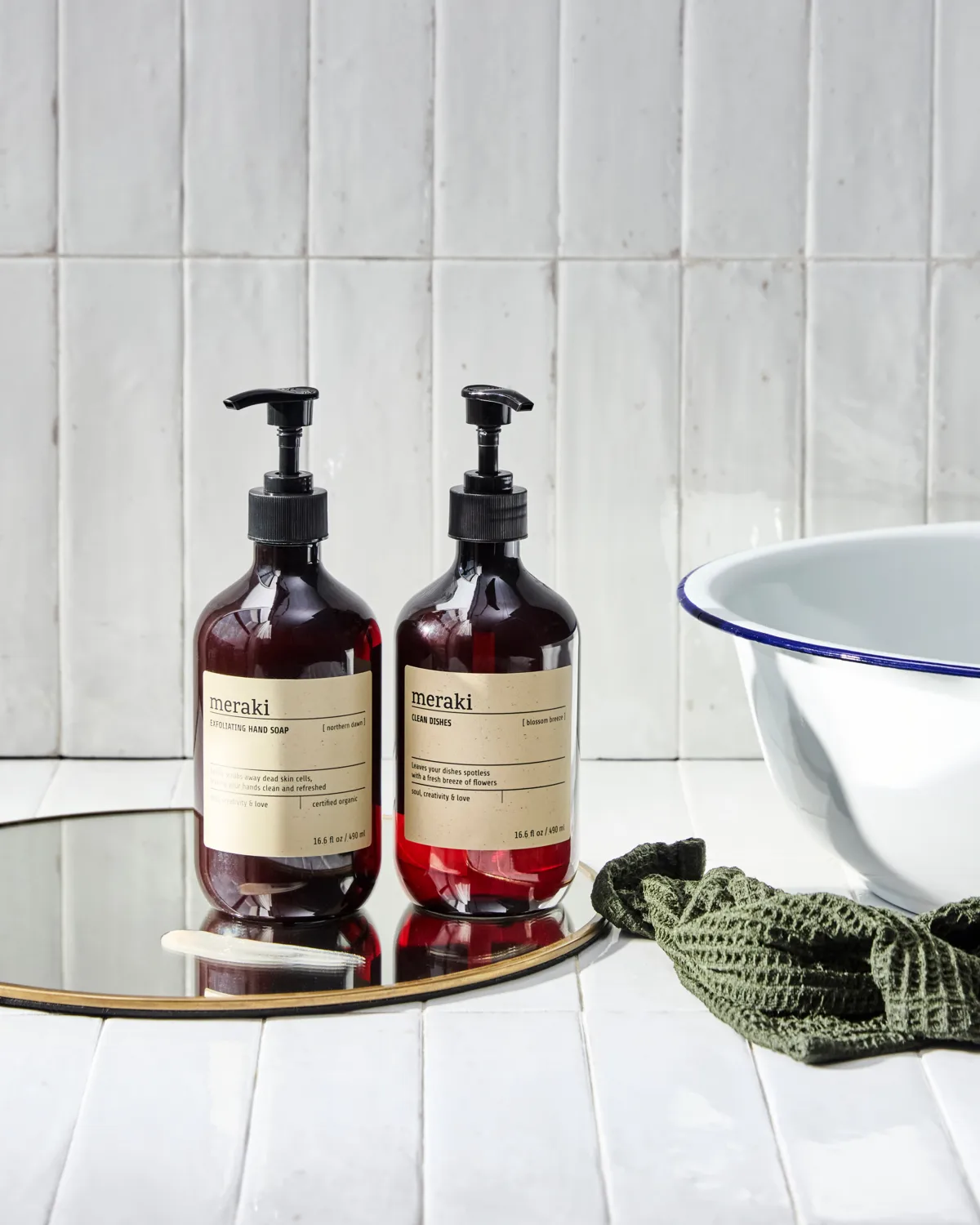 Meraki geschenkset handzeep en afwasmiddel, Exfoliërende Northern star, Blossom breeze Meraki