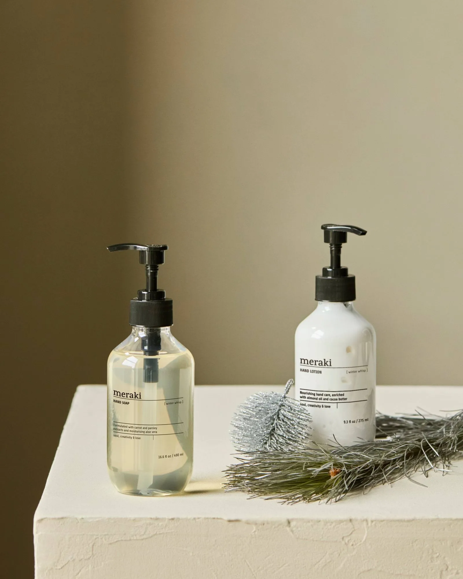 Meraki geschenkset handzeep en handlotion, Winter Whisp Meraki