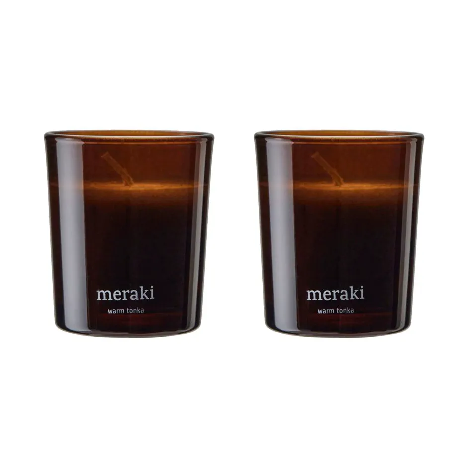 Meraki geurkaars 12 uur 2-pack, Warm tonka Meraki