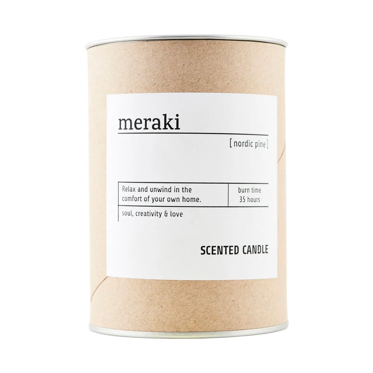 Meraki geurkaars bruin glas - 35 uur, nordic pine Meraki