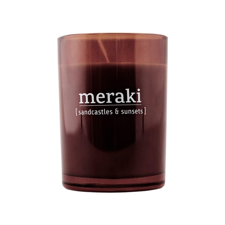 Meraki geurkaars bruin glas - 35 uur - sandcastles & sunsets - Meraki