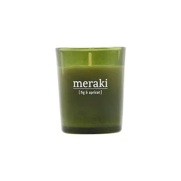 Meraki geurkaars groen glas 12 uur - Fig-apricot - Meraki