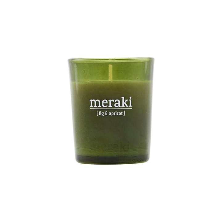 Meraki geurkaars groen glas 12 uur - Fig-apricot - Meraki