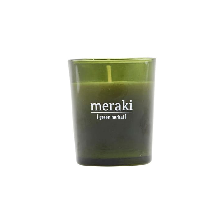 Meraki geurkaars groen glas 12 uur - Green herbal - Meraki
