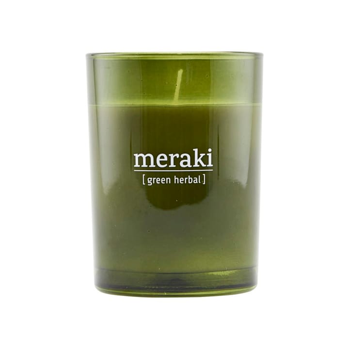 Meraki geurkaars groen glas 35 uur - Green herbal - Meraki