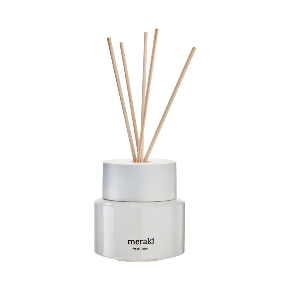 Meraki geurstokjes 100 ml Fresh linen | Scandinavisch Interieur | Geurkaarsen & aroma diffusers | Wit