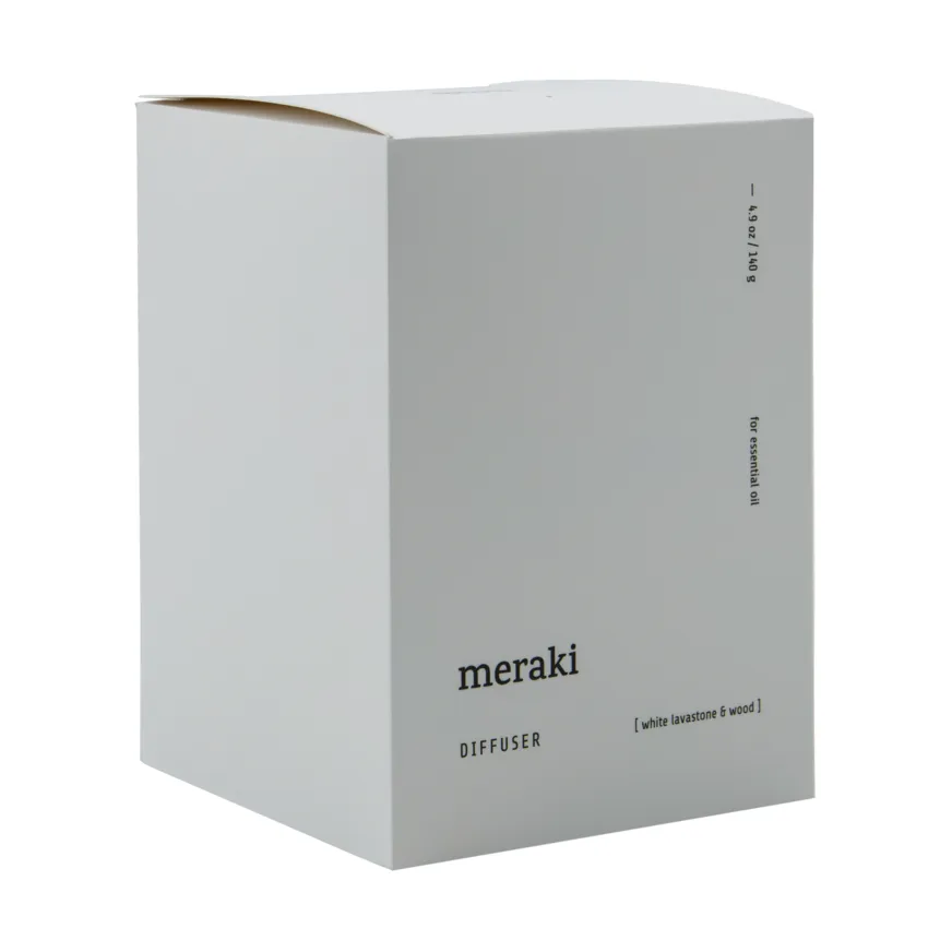 Meraki geurverspreider lavasteen en hout, Wit Meraki