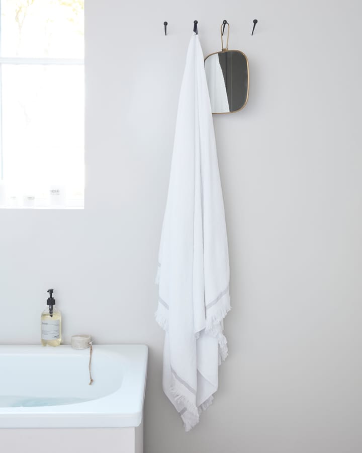 Meraki handdoek wit met grijze strepen - 100x180 cm - Meraki