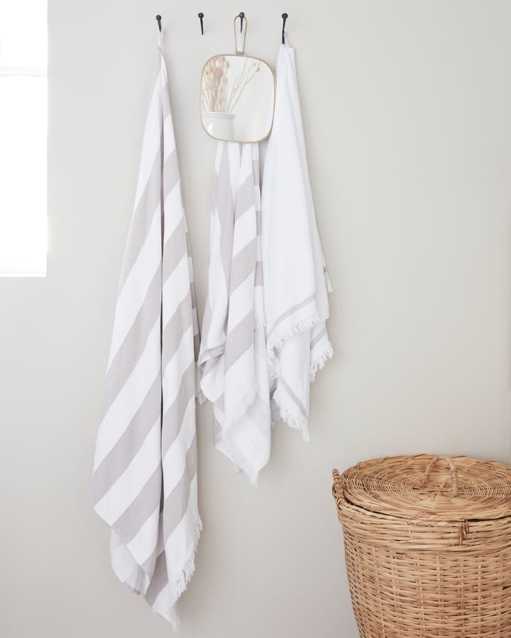Meraki handdoek wit met grijze strepen, 100x180 cm Meraki