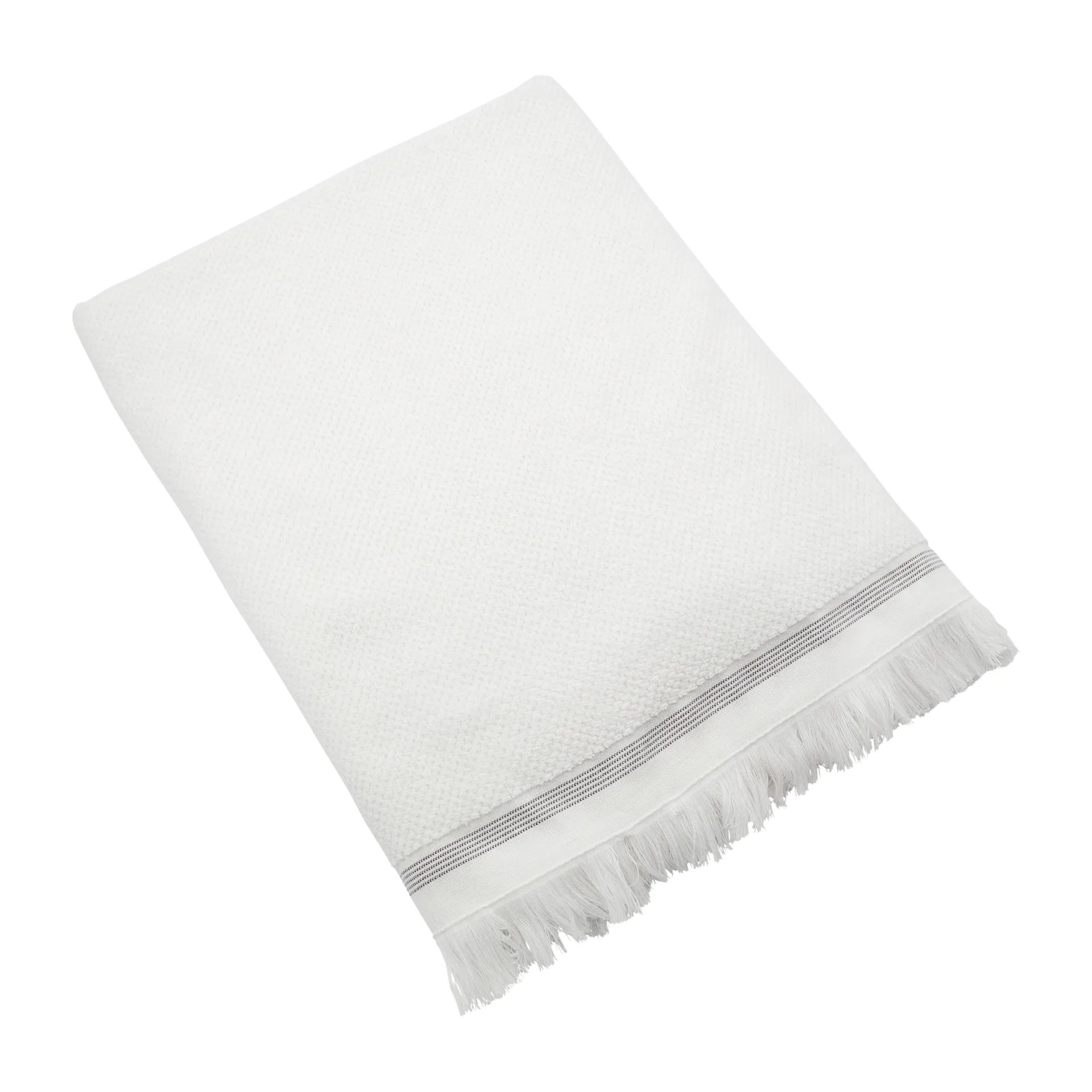Meraki handdoek wit met grijze strepen, 100x180 cm Meraki