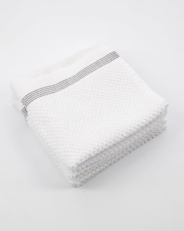 Meraki handdoek wit met grijze strepen 3-pack - 30x30 cm - Meraki