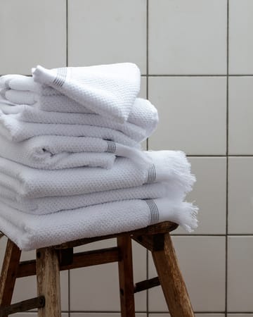 Meraki handdoek wit met grijze strepen 3-pack - 30x30 cm - Meraki