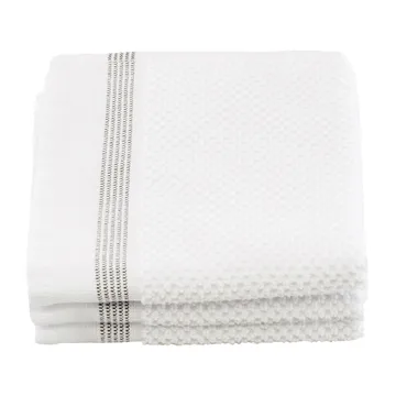 Meraki handdoek wit met grijze strepen 3-pack - 30x30 cm - Meraki