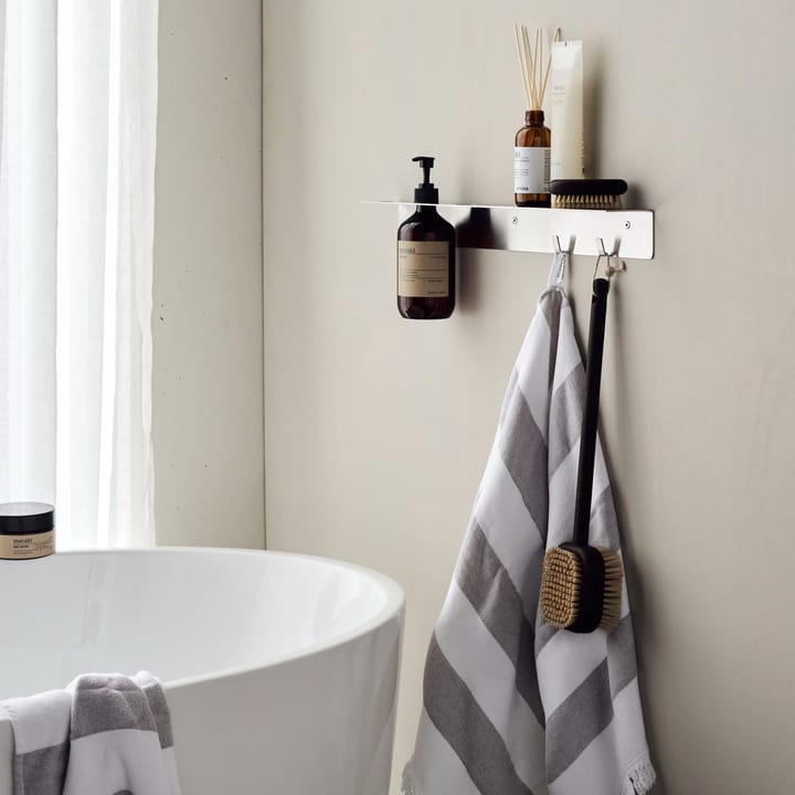 Meraki plank met flessenhanger en haak, Geborsteld staal Meraki