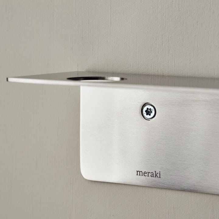 Meraki plank met flessenhanger en haak - Geborsteld staal - Meraki