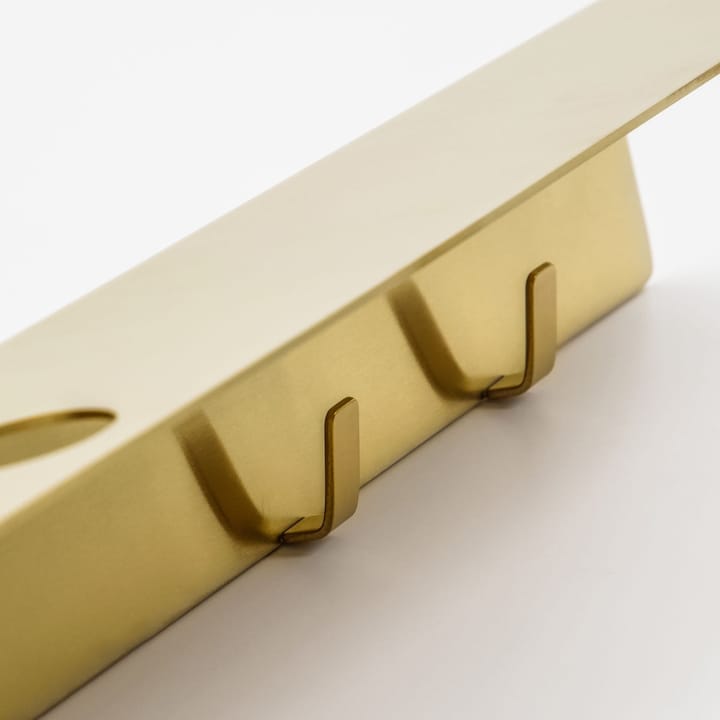 Meraki plank met flessenhanger en haak, Geborstelde messing afwerking Meraki