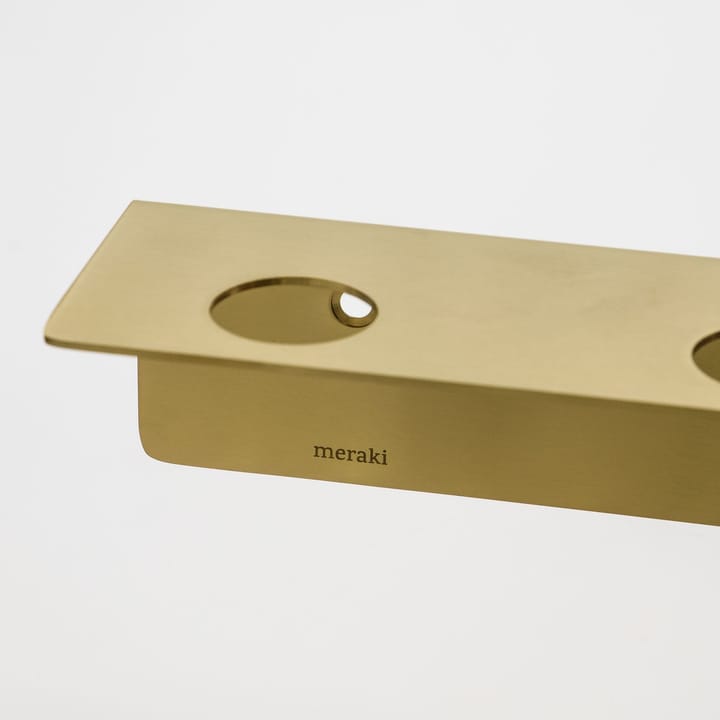 Meraki plank met flessenhanger en haak, Geborstelde messing afwerking Meraki