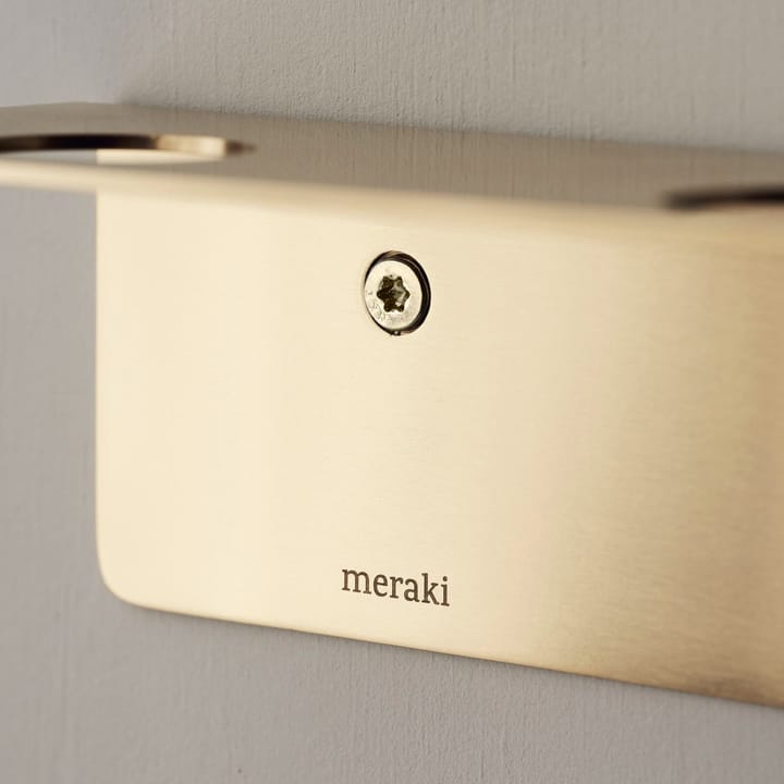Meraki plank met flessenhanger en haak, Geborstelde messing afwerking Meraki