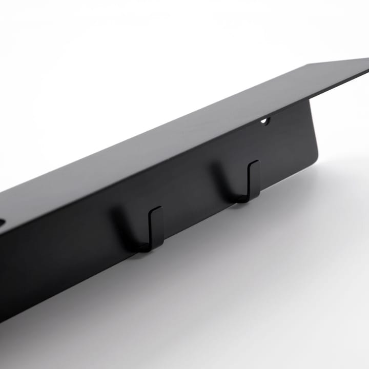 Meraki plank met flessenhanger en haak, Geborstelde zwarte afwerking Meraki