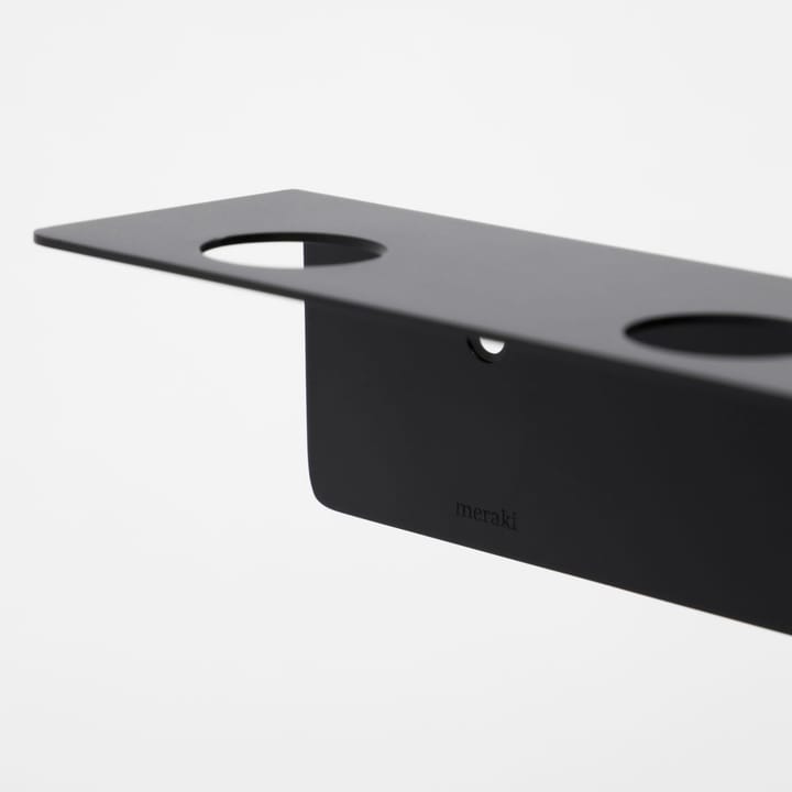 Meraki plank met flessenhanger en haak, Geborstelde zwarte afwerking Meraki