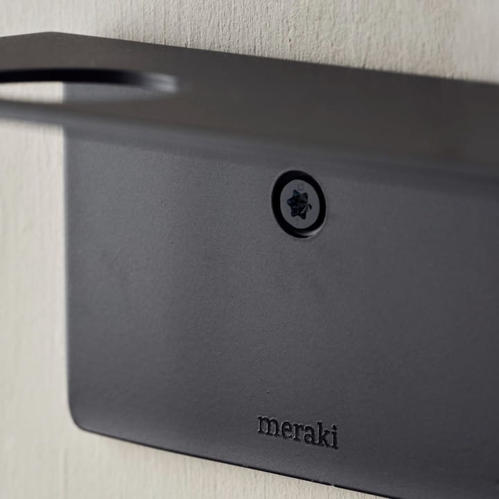 Meraki plank met flessenhanger en haak - Geborstelde zwarte afwerking - Meraki