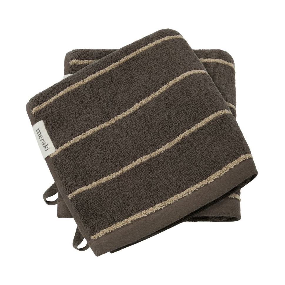 Meraki Stripe handdoek 50x100 cm 2-pack Army | Scandinavisch Interieur | Badhanddoeken | Groen