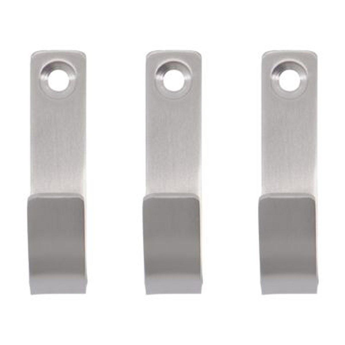 Meraki Thapsus haak 3-pack Geborsteld staal | Scandinavisch Interieur | Haken & hangers | Zilverkleurig