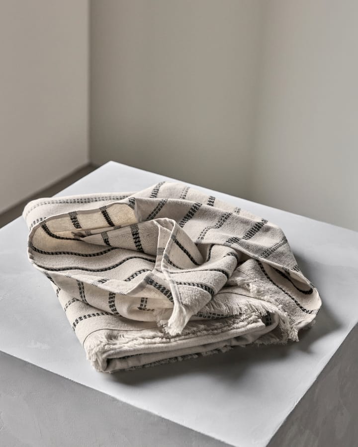 True badlaken, Off-White-zwart, 70x140 cm Meraki