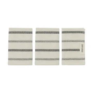 True washandje 3 stuks - Off-White-zwart - Meraki