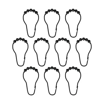 Aqua haken voor douchegordijn 10-pack - Zwart - Mette Ditmer