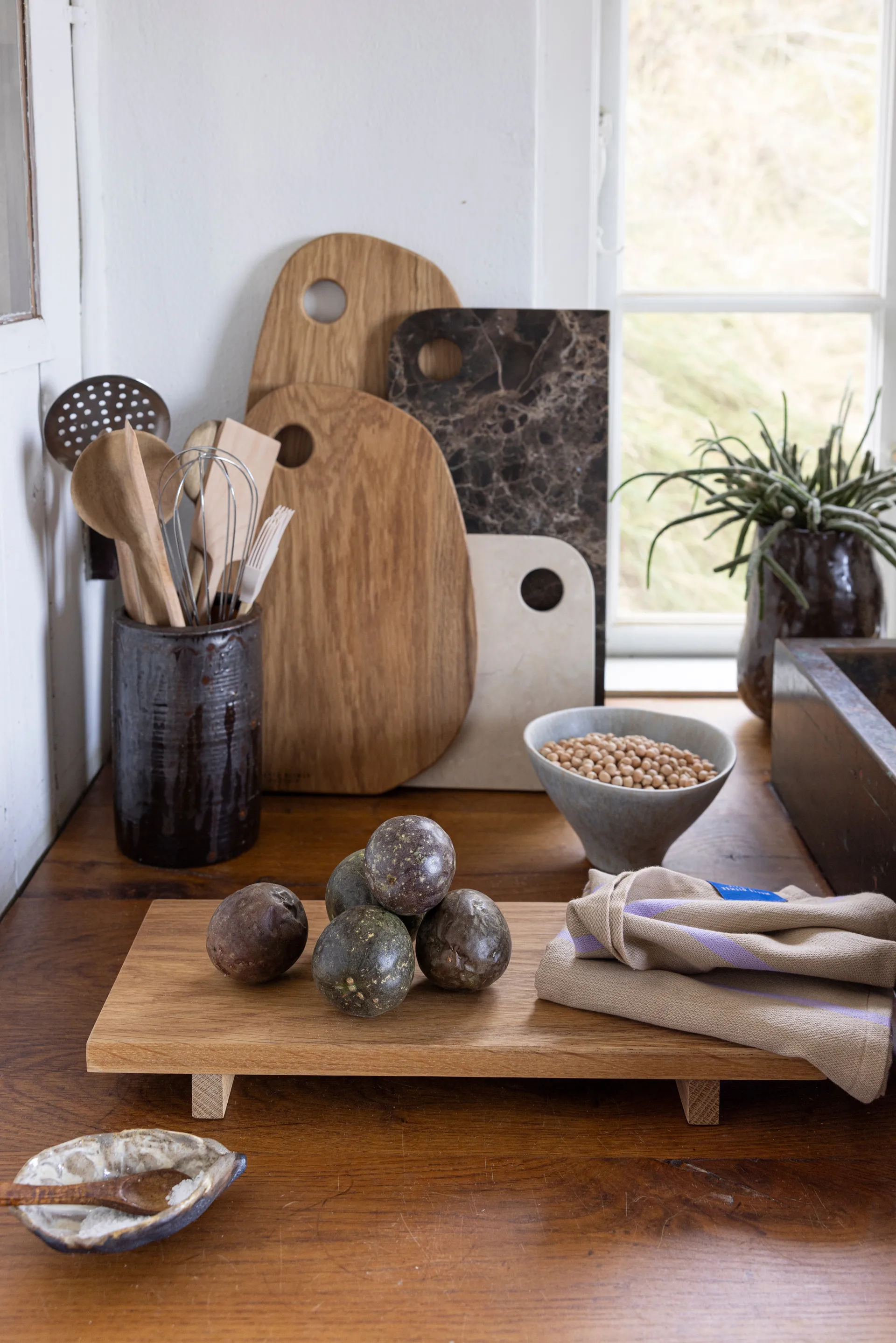 Authentic serveerblad, Natural, 15x36 cm Mette Ditmer