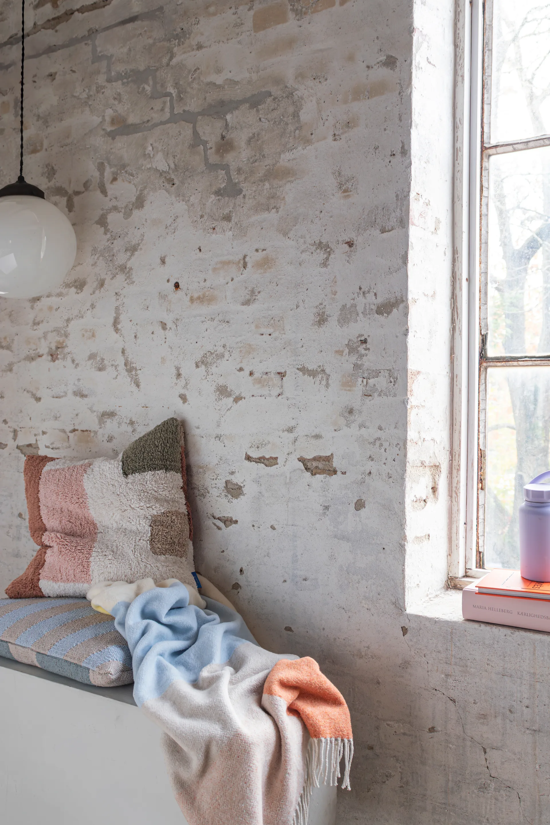 Brick plaid 125x190 cm, Light yellow. Mette Ditmer