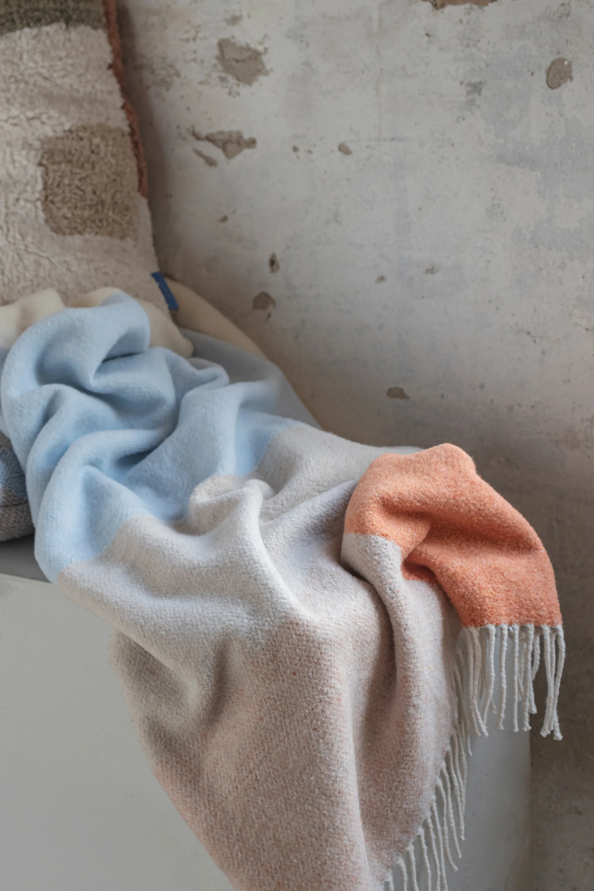 Brick plaid 125x190 cm, Light yellow. Mette Ditmer