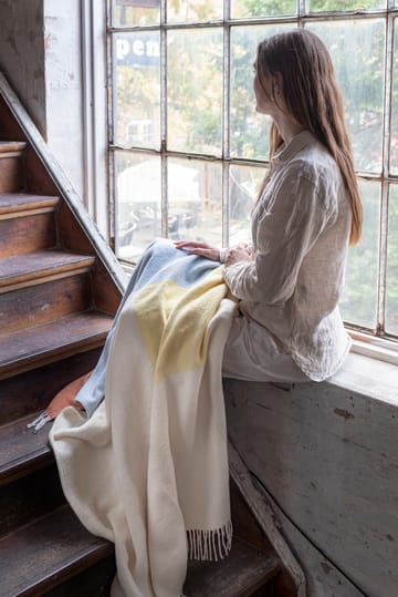 Brick plaid 125x190 cm - Light yellow. - Mette Ditmer