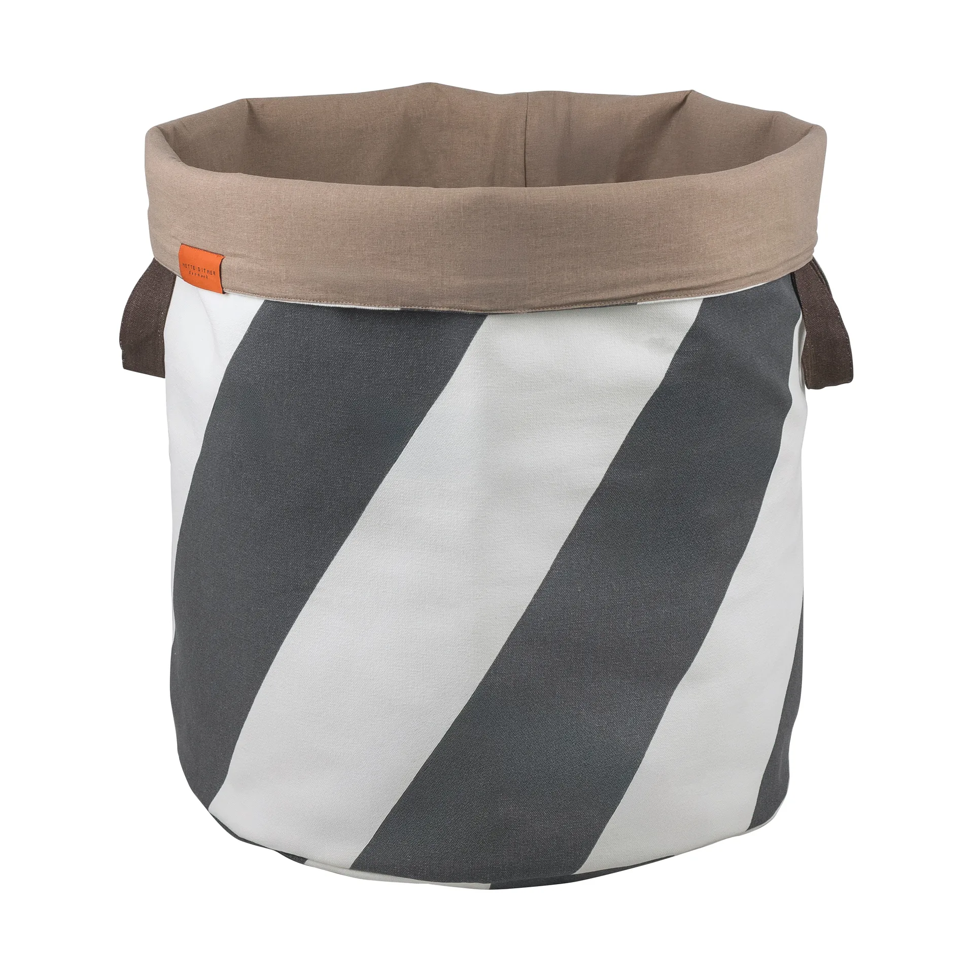 Diagonaal wasmand Ø40x50 cm, Dark grey-off-white Mette Ditmer