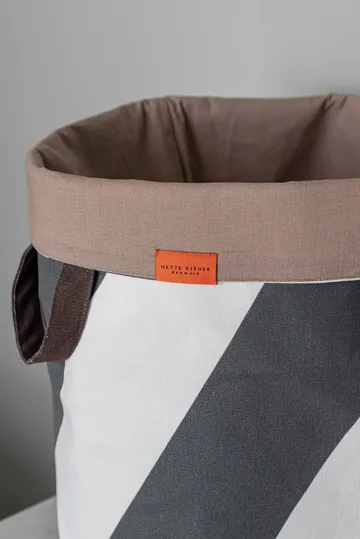 Diagonaal wasmand Ø40x50 cm - Dark grey-off-white - Mette Ditmer