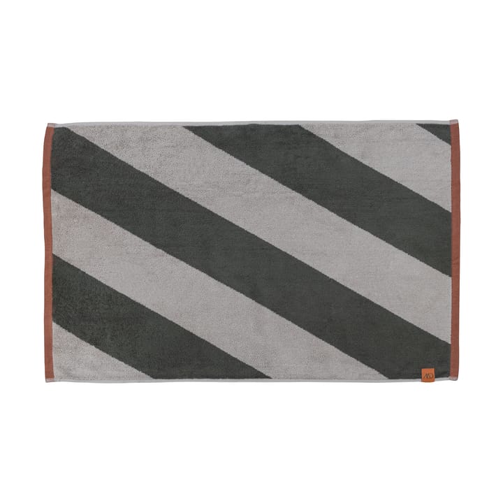 Diagonal badmat 50x80 cm - Dark olijf. - Mette Ditmer