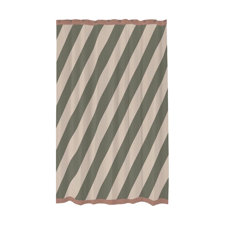 Diagonal douchegordijn 150x200 cm - Dark olive - Mette Ditmer