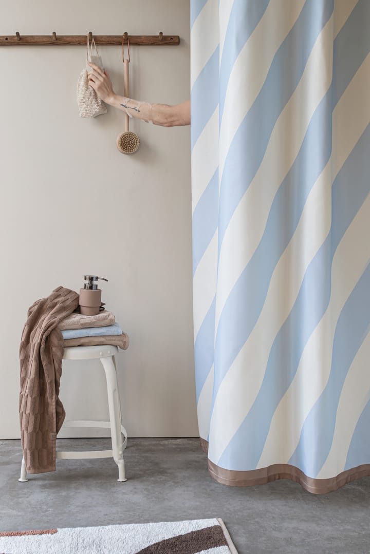 Diagonal douchegordijn 150x200 cm, Light blue Mette Ditmer