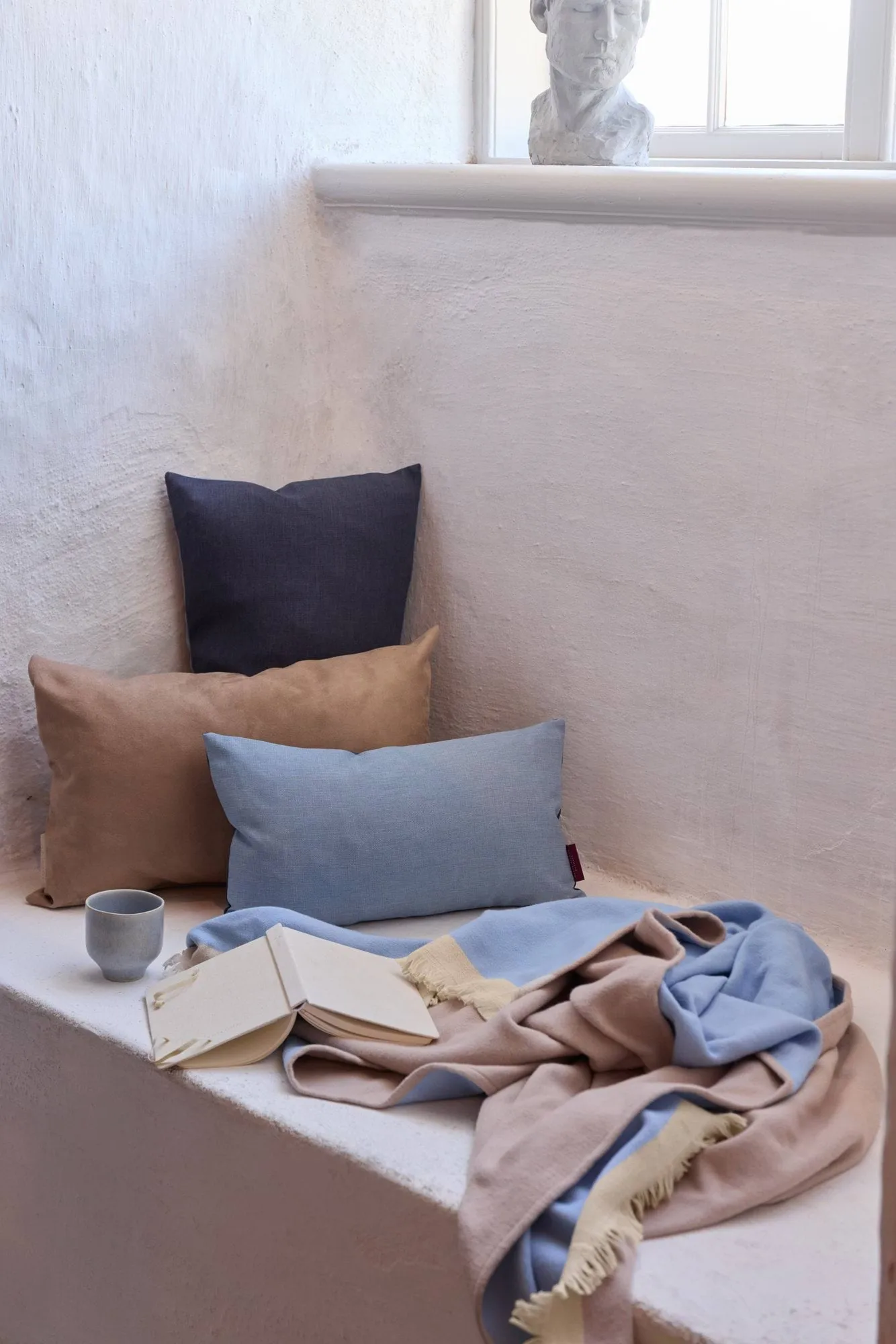 Duet plaid, Beige-Blauw (beige-blauw), 130x175 cm Mette Ditmer