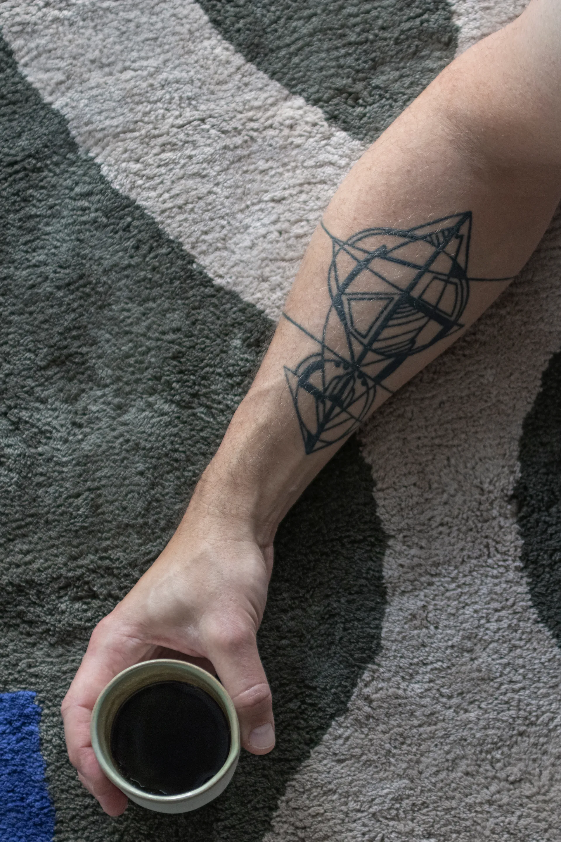 Figura vloerkleed, Donker olijf, 50x80 cm Mette Ditmer