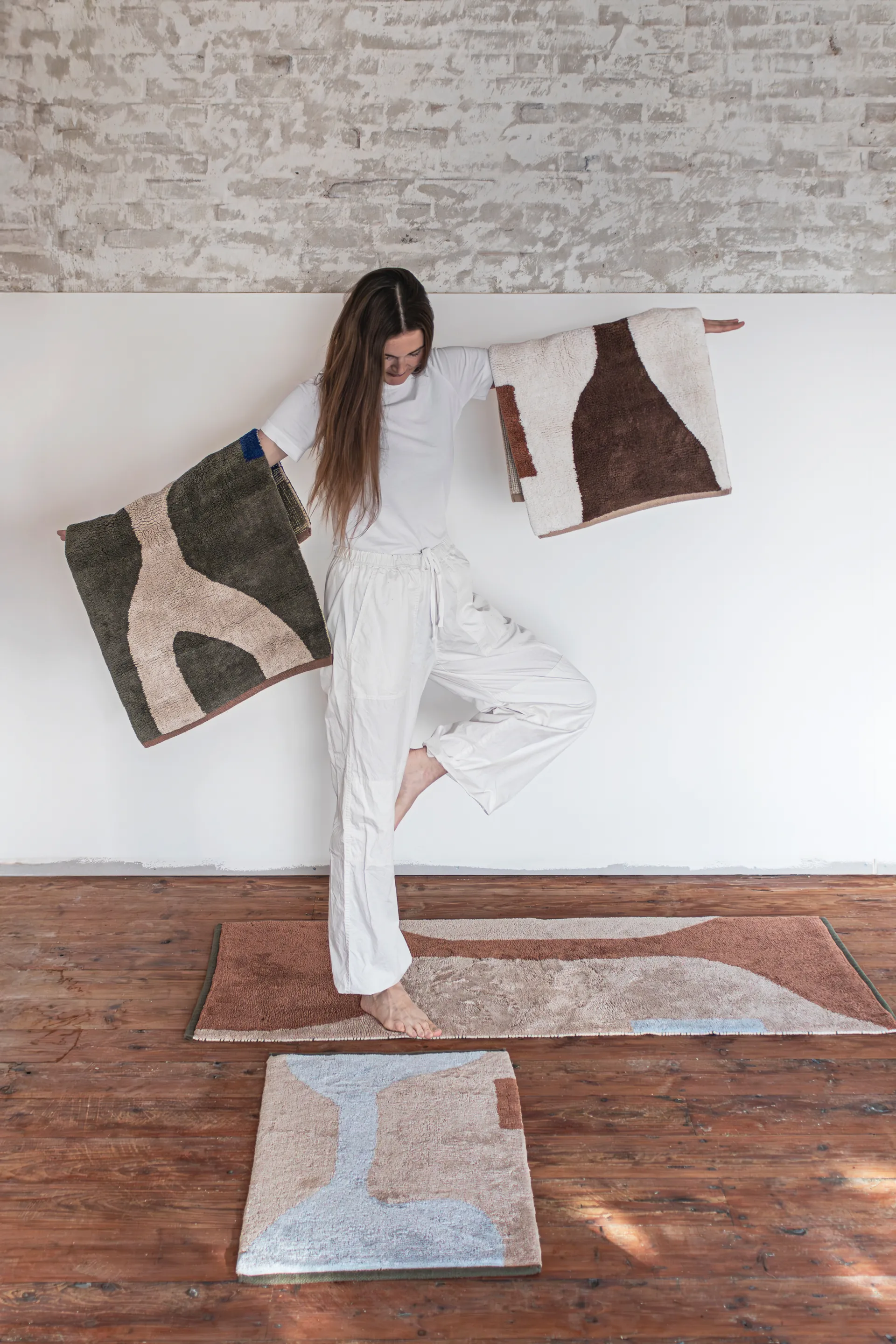 Figura vloerkleed, Donker olijf, 50x80 cm Mette Ditmer