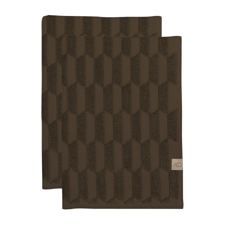 Geo gastenhanddoek 2-pack - Chocolate - Mette Ditmer