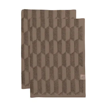 Geo gastenhanddoek 2-pack - Nougat - Mette Ditmer