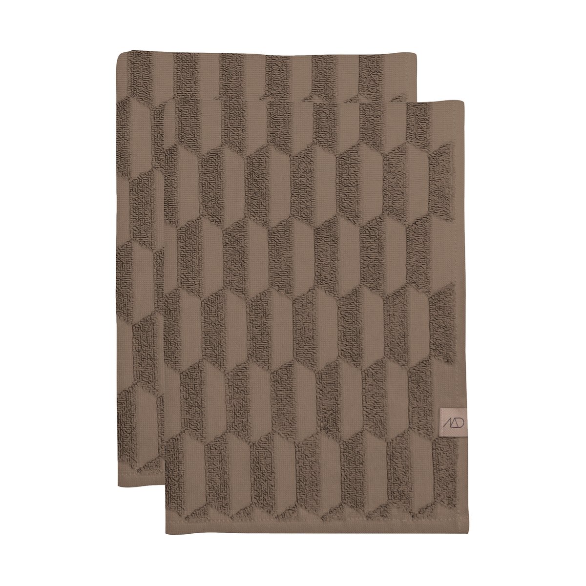 Mette Ditmer Geo gastenhanddoek 2-pack Nougat | Scandinavisch Interieur | Handdoeken | Bruin