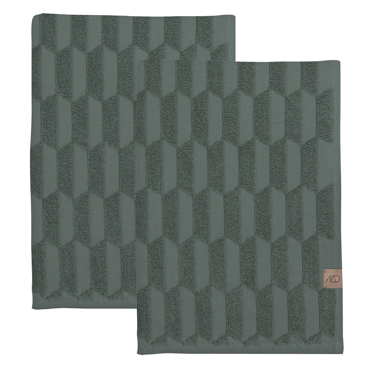 Geo gastenhanddoek 2-pack, Pine green Mette Ditmer