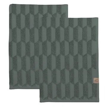 Geo gastenhanddoek 2-pack - Pine green - Mette Ditmer